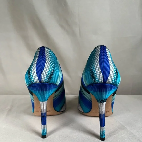Jimmy Choo Striped Blue Heels